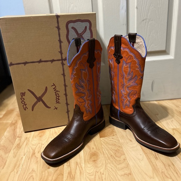 Twisted X Women’s Boot Orange Ruff Stock Size 8 Brand New - Picture 6 of 15